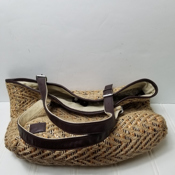 TOMS Island Chevron Woven Straw Large Tote Bag - Picture 9 of 16